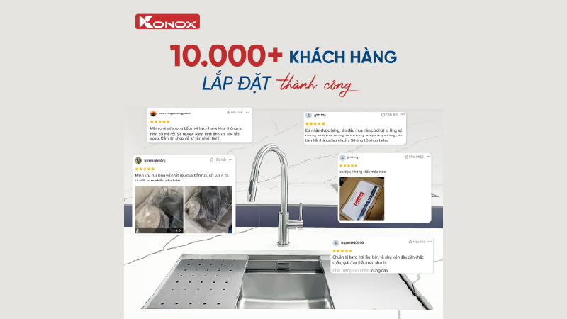 Đánh giá của khách hàng khi mua bồn rửa chén Konox