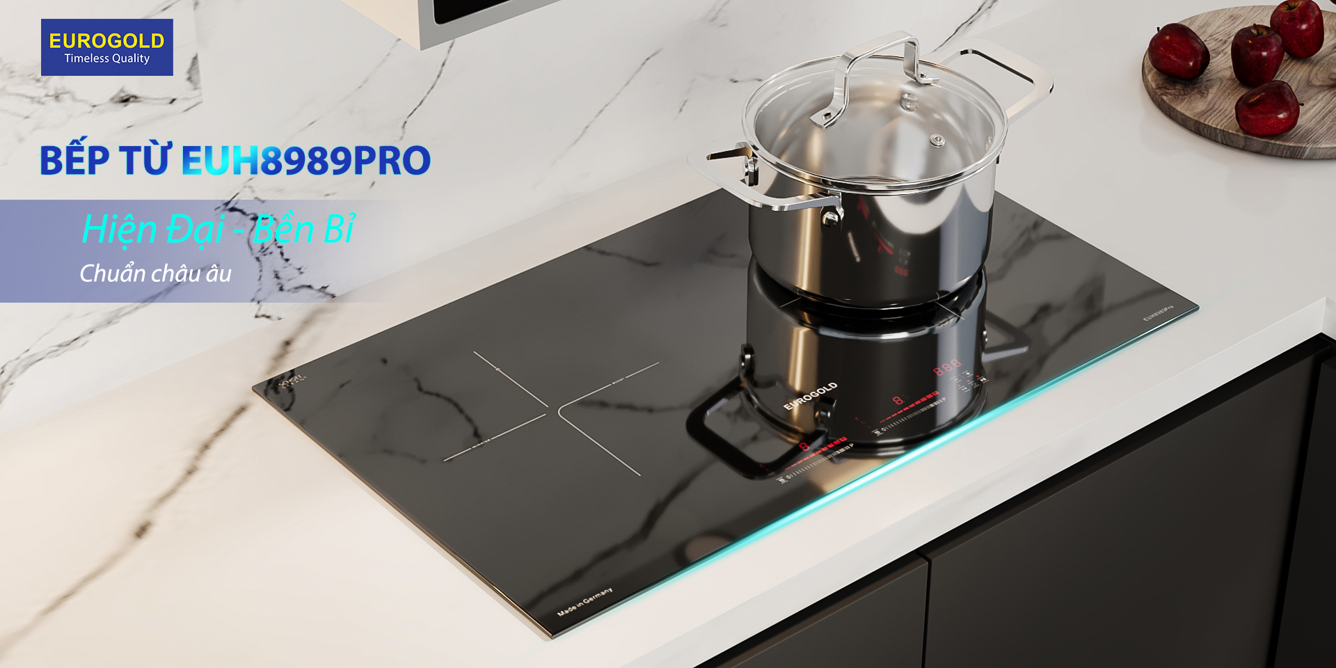 bếp từ đôi EUH8989PRO bền bỉ, chuẩn Châu Âu