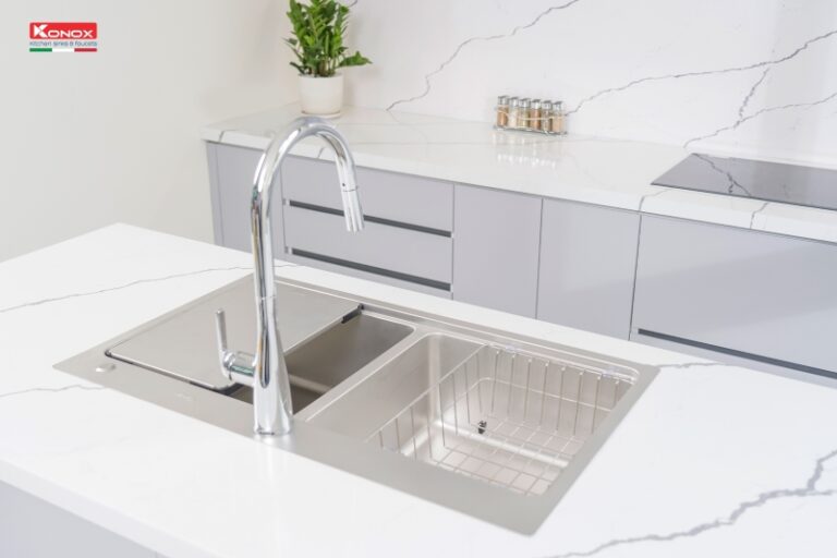 Bồn rửa chén 2 ngăn tiện lợi tối ưu công việc bếp