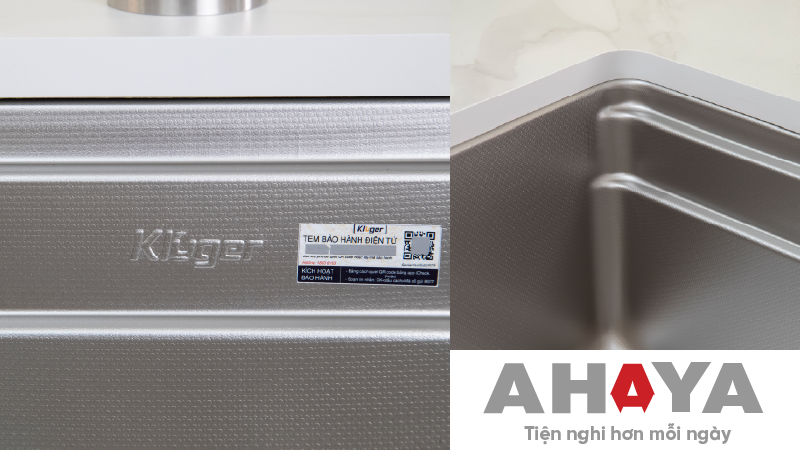 Bồn rửa chén Kluger có bề mặt chống xước đa dạng, mang đến cảm giác yên tâm khi sử dụng