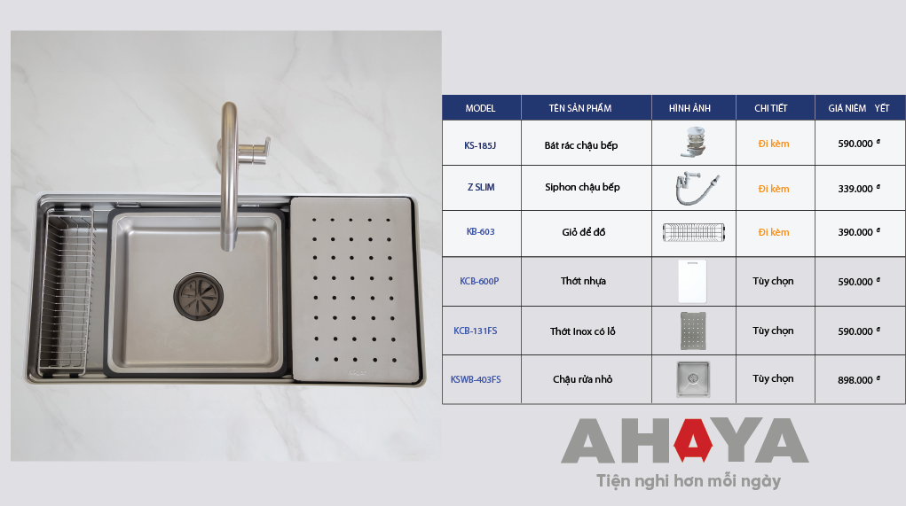 Chậu rửa bát Kluger KG8644FS Plus có ray tích hợp phụ kiện đa dạng, hỗ trợ các công việc làm bếp