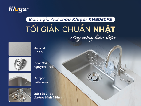 Bồn rửa chén Kluger KH8060FS đa năng chuẩn Nhật