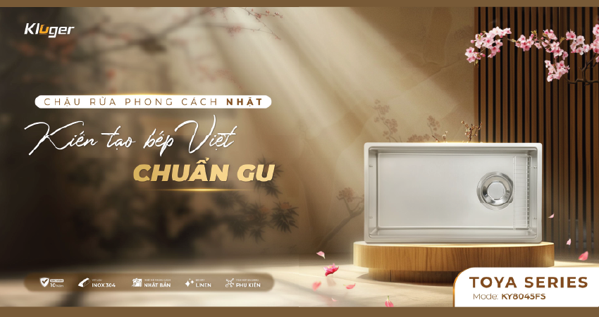 Bồn rửa chén Kluger KY8045FS 80cm phong cách Nhật