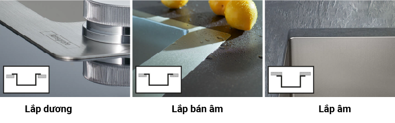 Chọn bồn rửa chén 1 ngăn theo cách lắp đặt