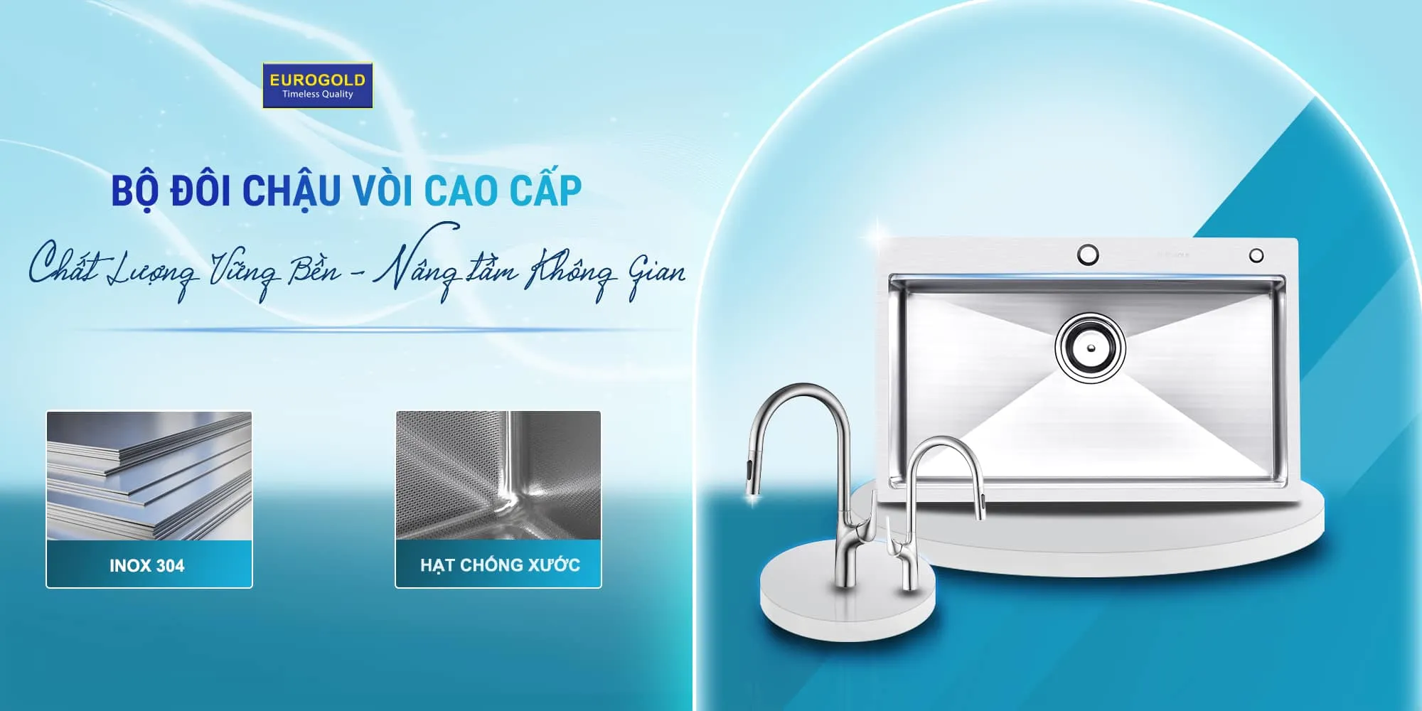 Combo chậu vòi nhà bếp Eurogold giá rẻ