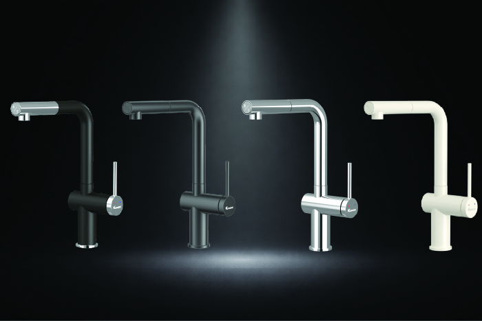 Vòi rửa chén dây rút Konox Stream Smart Gun Metal - Thiết kế (Nguồn: Konox.com.vn)