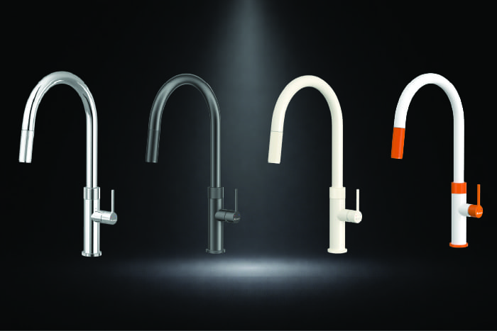 Vòi rửa chén dây rút Konox Lasi Gun Metal - Thiết kế (Nguồn: Konox.com.vn)