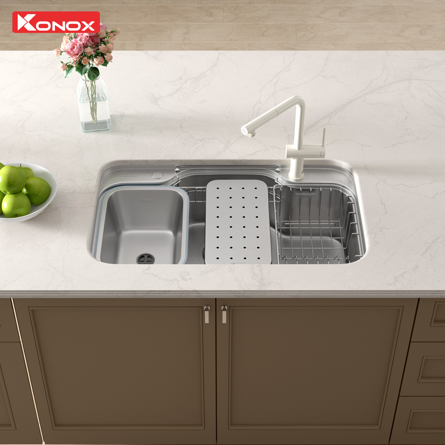 Bồn rửa chén Konox Dekor 8048SU - render 1