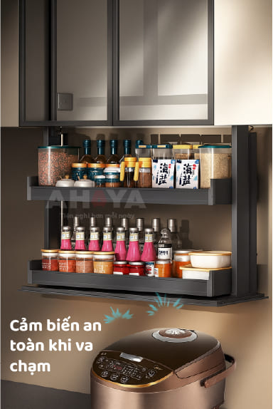 Kệ gia vị nâng hạ điện Eurogold ESV8990pro 900mm - cảm biến chống kẹt