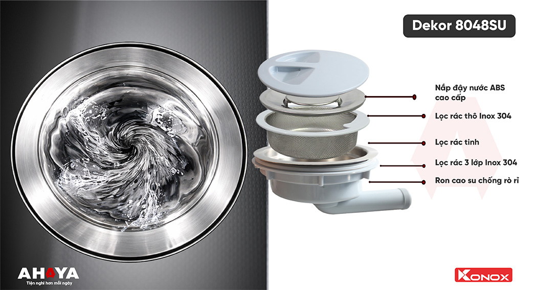 Bồn rửa chén Konox Dekor 8048SU