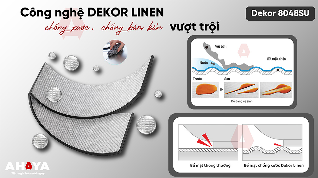 Bồn rửa chén Konox Dekor 8048SU - công nghệ chống xước