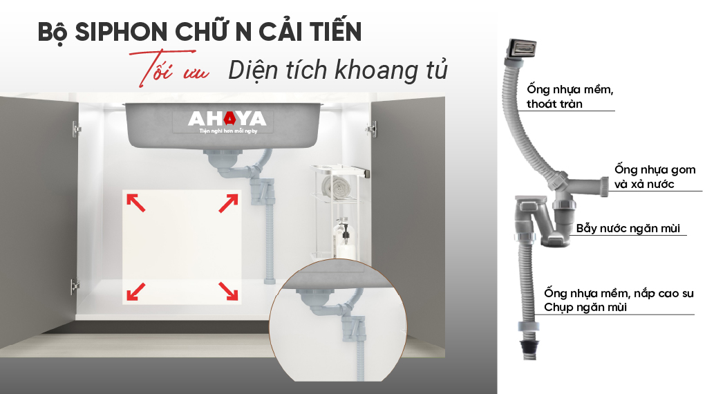 Bồn rửa chén Konox Dekor 8048SU - Siphon cải tiến
