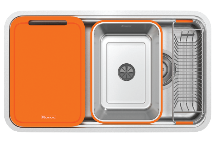 Bồn rửa chén Konox Tari Smart 8047 1 ngăn 800mm 1.2 304 POSCO