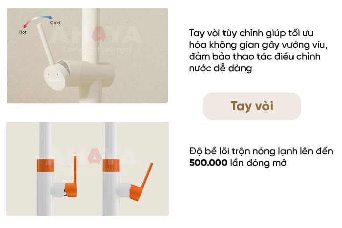 Vòi rửa chén dây rút Konox Stream Smart Chrome - Tay vòi (Nguồn: Konox.com.vn)