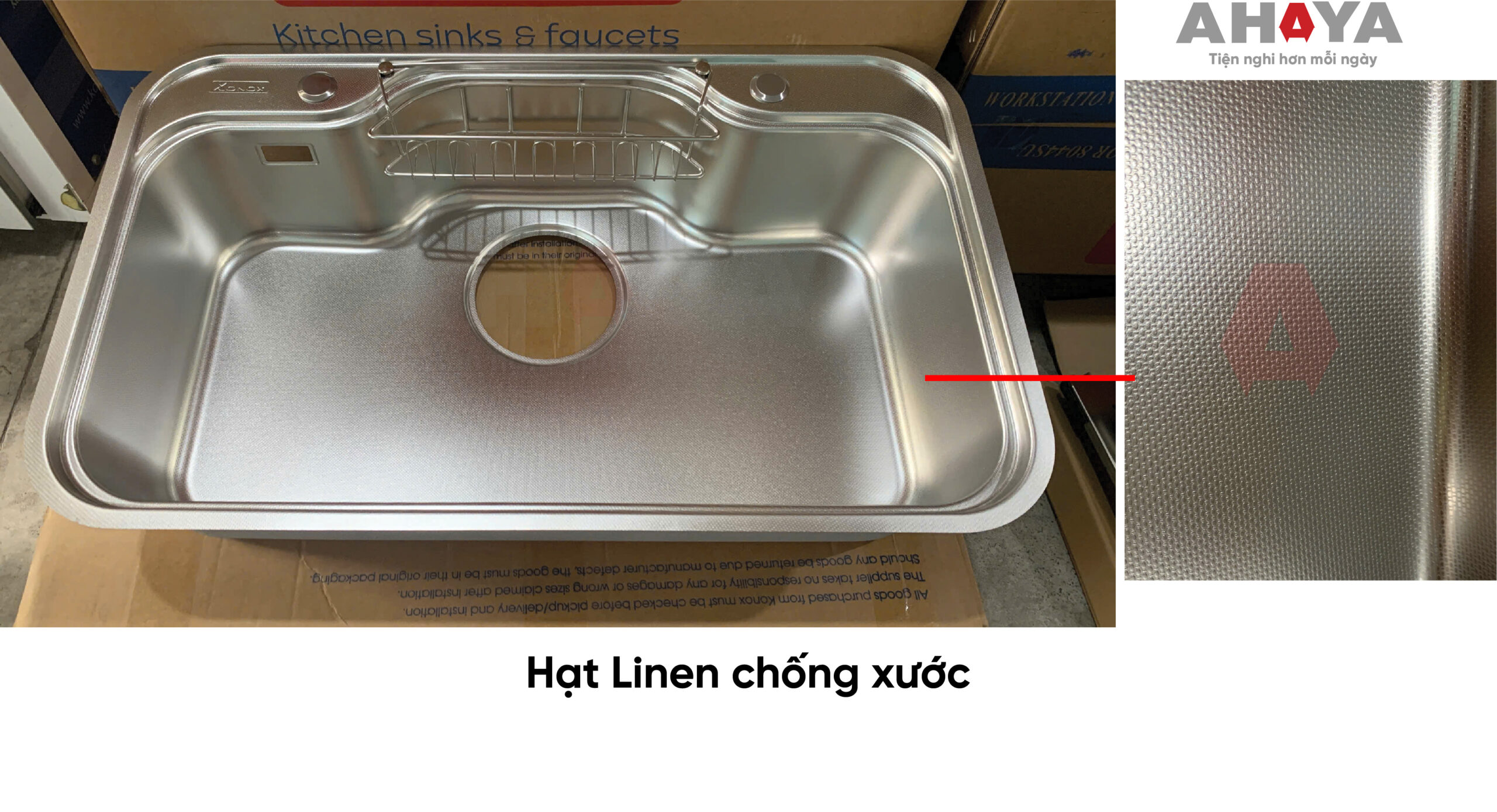 Bề mặt bồn rửa chén chống xước -Linen