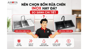 Nên chọn bồn rửa chén inox hay đá