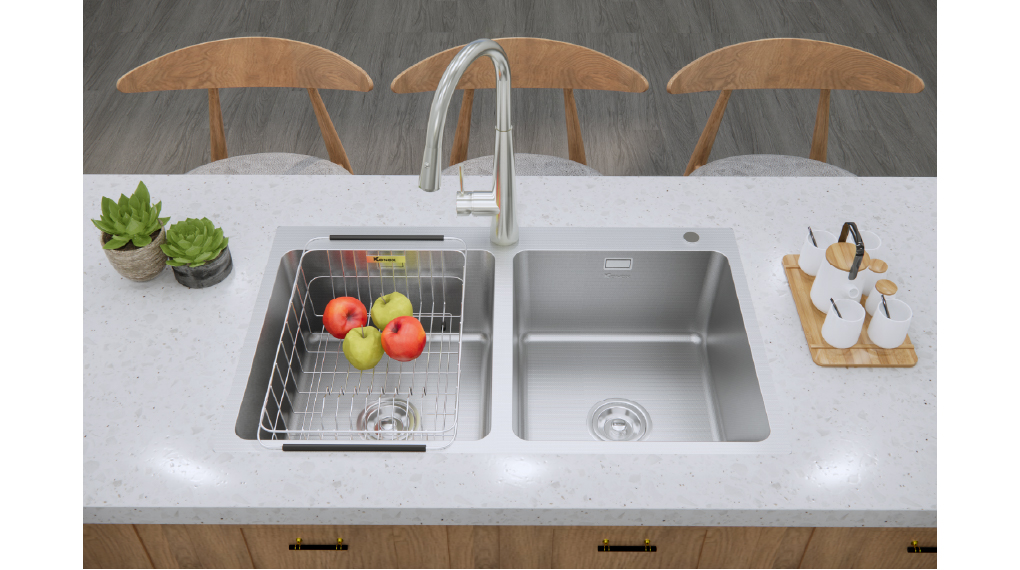 Nên dùng bồn rửa chén 1 ngăn hay 2 ngăn - 2 ngăn