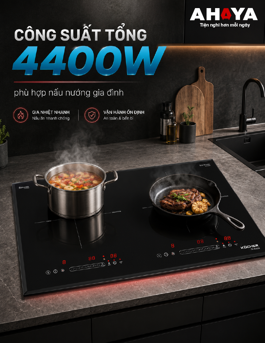 Bếp từ đôi âm Kocher DI-616SE 2