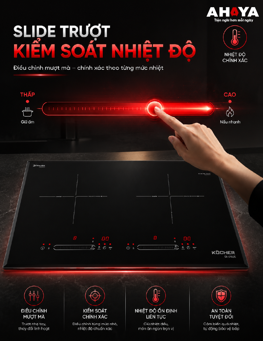 Bếp từ đôi âm Kocher DI-616SE 3