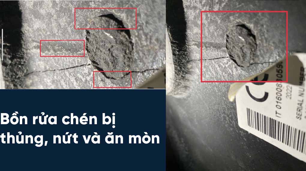 Bồn rửa chén bị thủng, nứt và ăn mòn