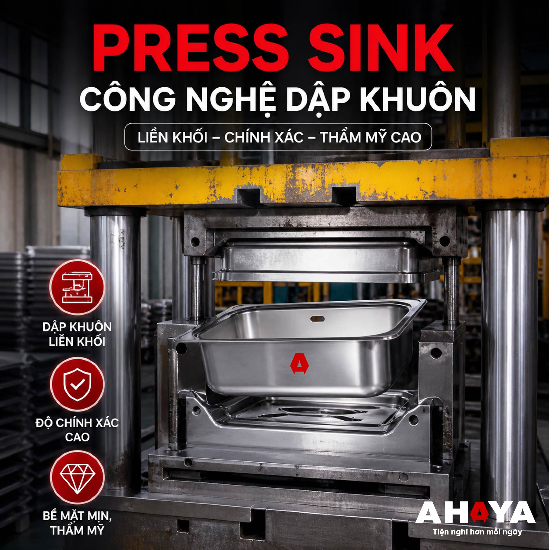  cách chọn chậu rửa bát công nghệ press sink