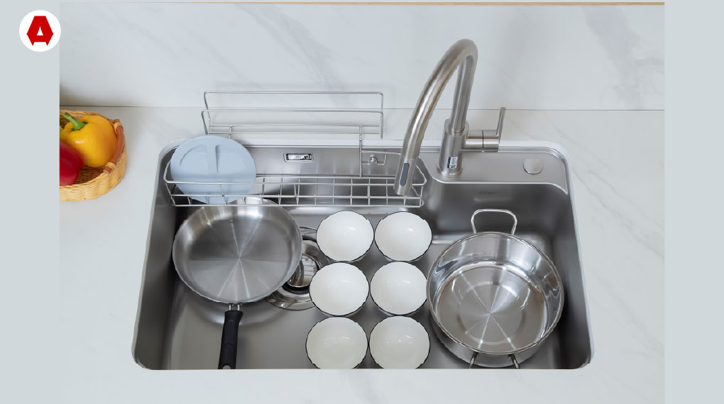 Bồn rửa chén 1 ngăn Kluger KH8050SL Plus thực tế