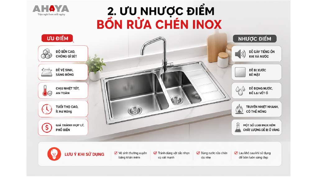 Chậu rửa bát nên dùng inox hay chậu đá - 1