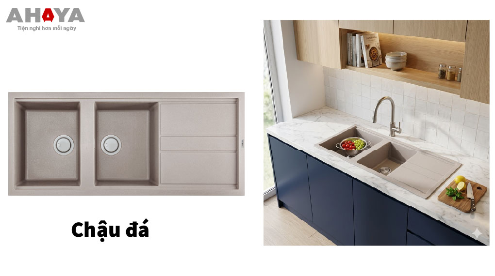 Chậu rửa bát nên dùng inox hay chậu đá -3