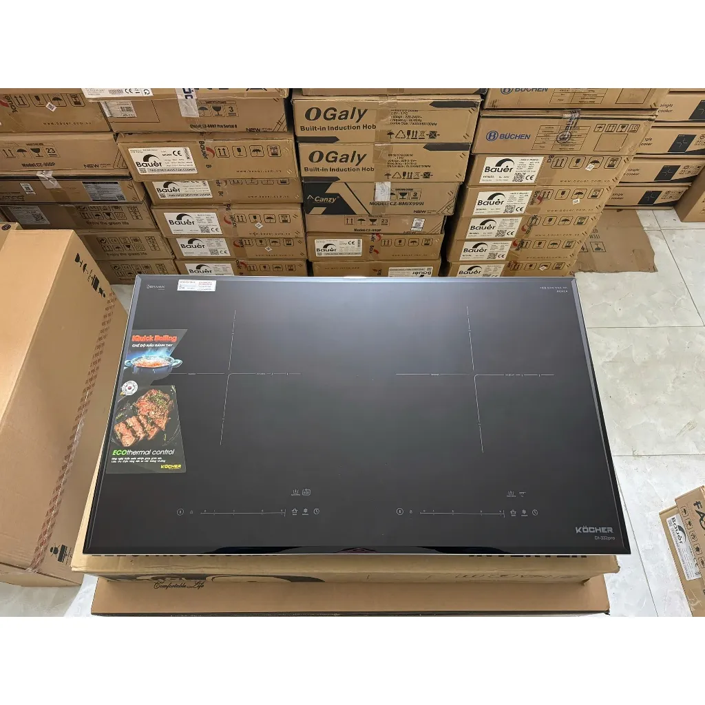 Bếp từ đôi âm Kocher DI-332 Pro 5000W thực tế
