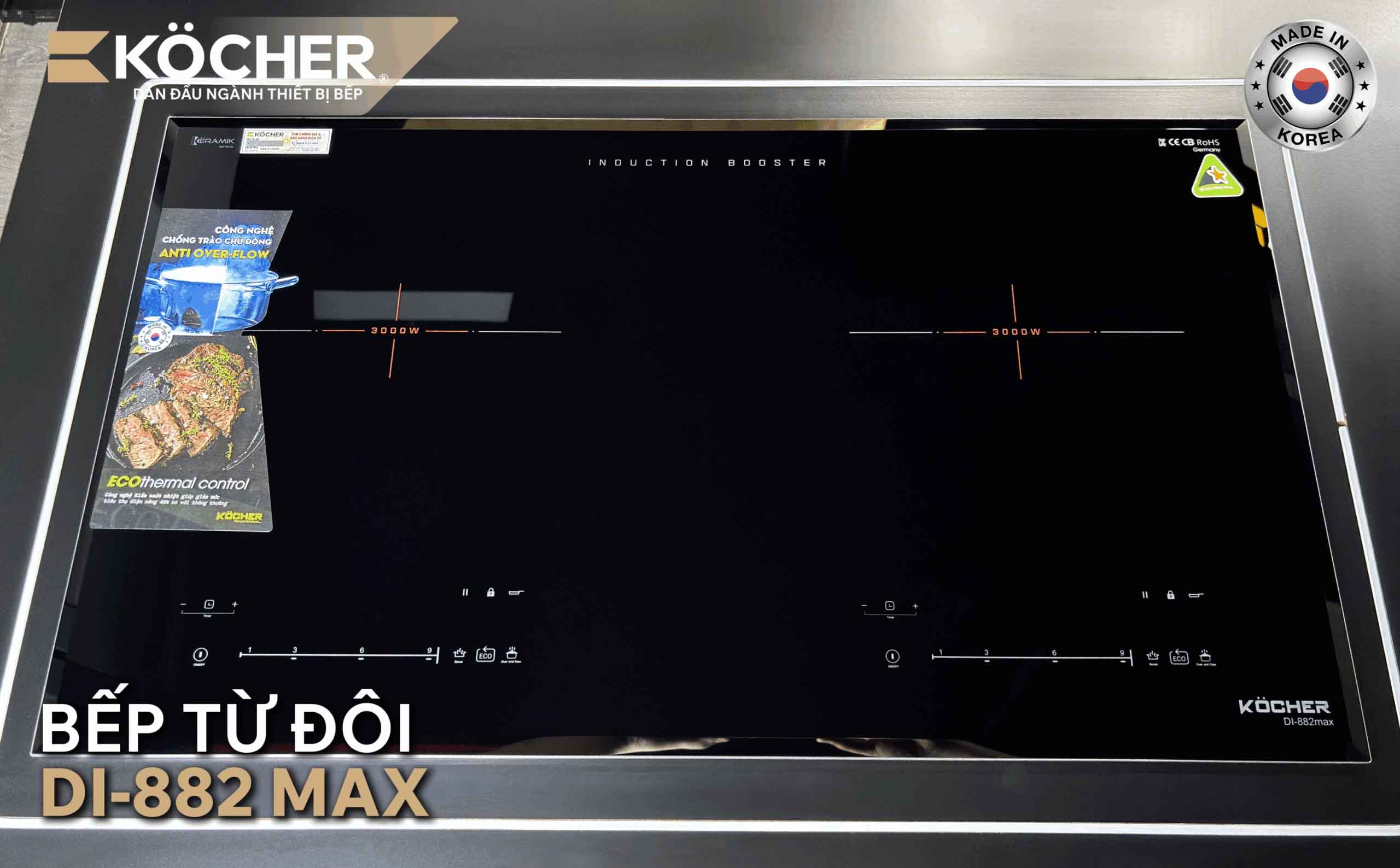 Bếp từ đôi âm Kocher DI-882 thực tế 1